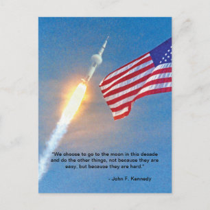 Cartão Postal Lançamento do Apollo 11 com a bandeira americana