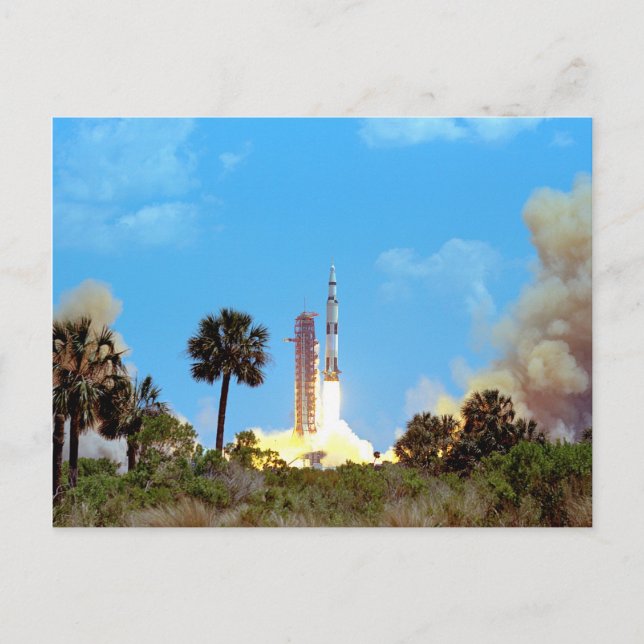Cartão Postal Lançamento do Foguete Saturn V da NASA Apollo 16 (Frente)