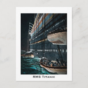 Cartão Postal Lançamento do Titanic RMS da Vintage dos Barcos de