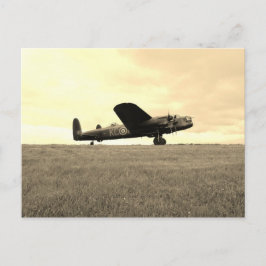 Cartão Postal Lancaster Bomber Sepia Tone