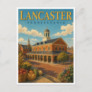 Cartão Postal Lancaster Pensilvânia Mercado Central GeoSaga