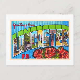 Cartão Postal Lancaster Pensilvânia PA - Grande Letra Postal