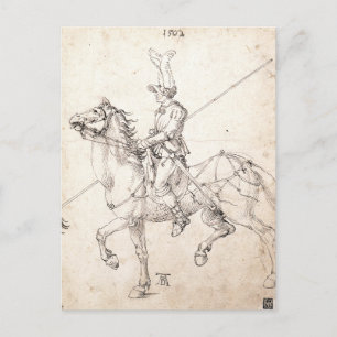 Cartão Postal Lancer sobre Horseback por Albrecht Durer