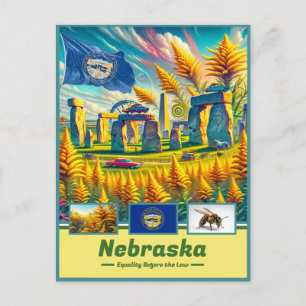 Cartão Postal Landmark De Vibrante De Essência De Nebraska