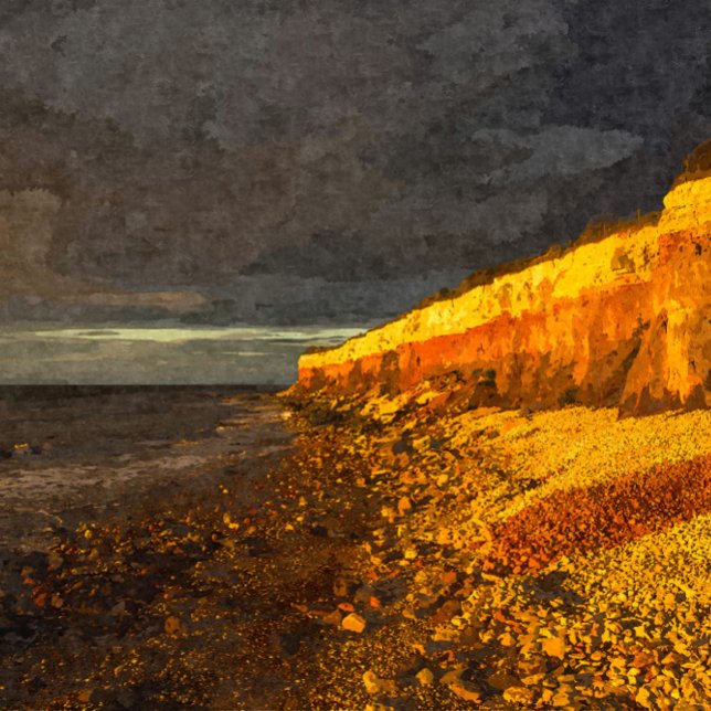 Cartão Postal Lands End Sunset Enys Dodnan Armed Cornwall (Criador carregado)