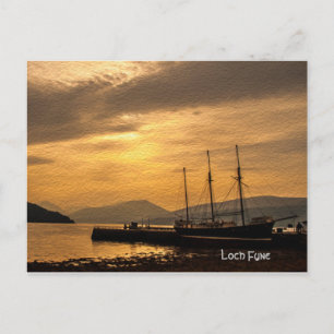 Cartão Postal Landscape Dawn, Loch Fyne, Escócia