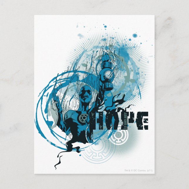 Cartão Postal Lanterna Azul Gráfico 3 (Frente)