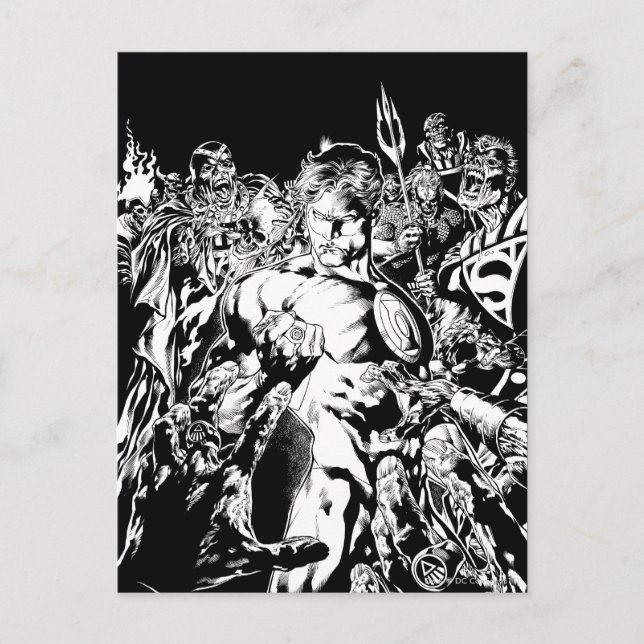 Cartão Postal Lanterna Verde Cercada (Frente)