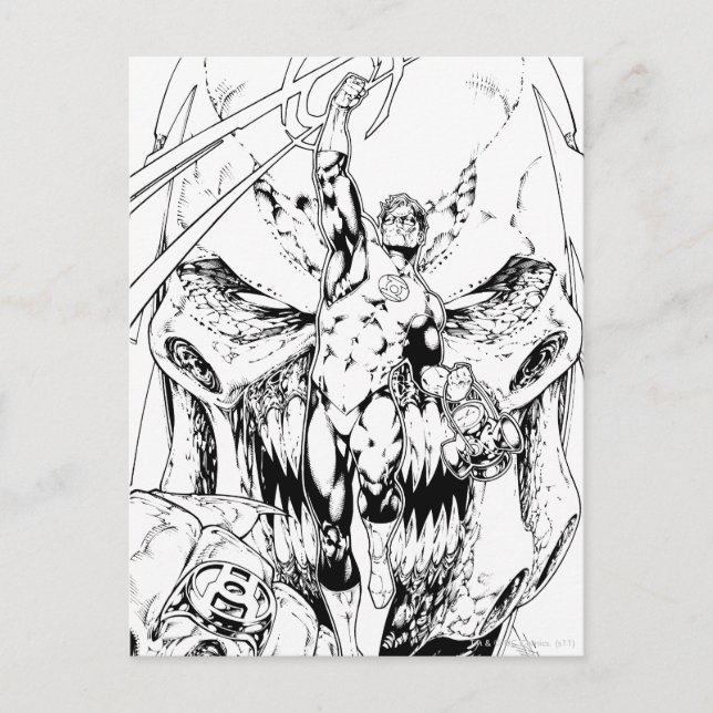 Cartão Postal Lanterna Verde com corrente de luz (Frente)