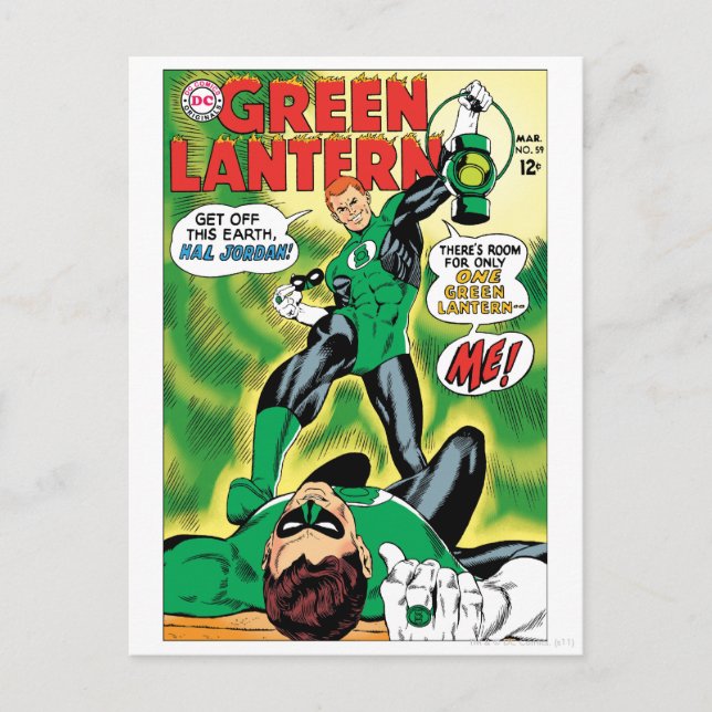 Cartão Postal Lanterna verde - saia este Earch Hal Jordan (Frente)