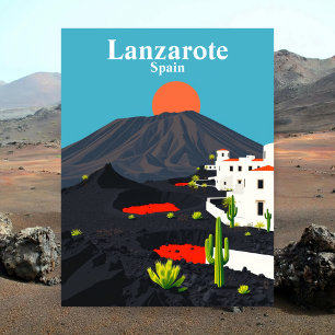 Cartão Postal Lanzarote, Viagens vintage Espanha
