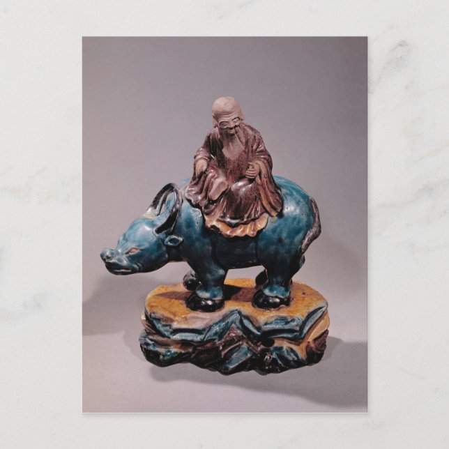 Cartão Postal Lao-Tzu em seu Buffalo, dinastia Qing (Frente)