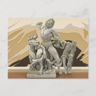 Cartão Postal Laocoon e seus filhos escultura antiga