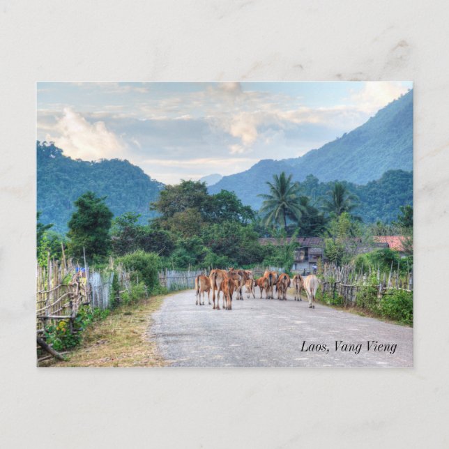 Cartão Postal Laos, Vang Vieng (Frente)