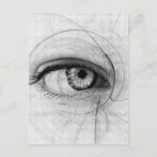 Cartão Postal Lápis de Arte de Linha Desenhar Design de Desenha