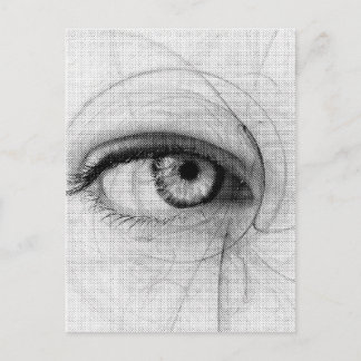 Cartão Postal Lápis de Arte de Linha Desenhar Design de Desenhar