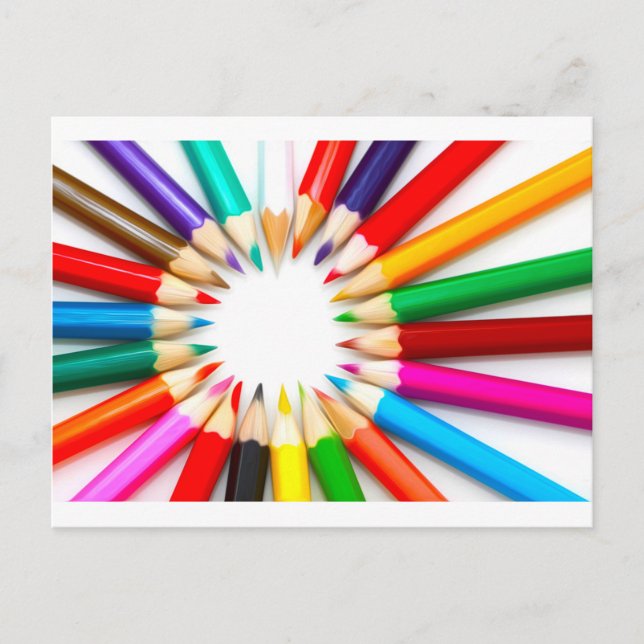 Cartão Postal Lápis de cores (Frente)