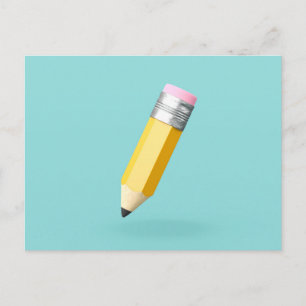 Cartão Postal lápis giro 3D