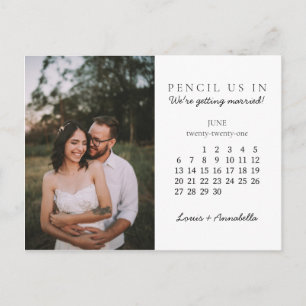 Cartão Postal Lápis-nos ao salvar o calendário de junho de 2021