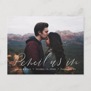 Cartão Postal Lápis-nos em casual Salve a data Cartão-postal