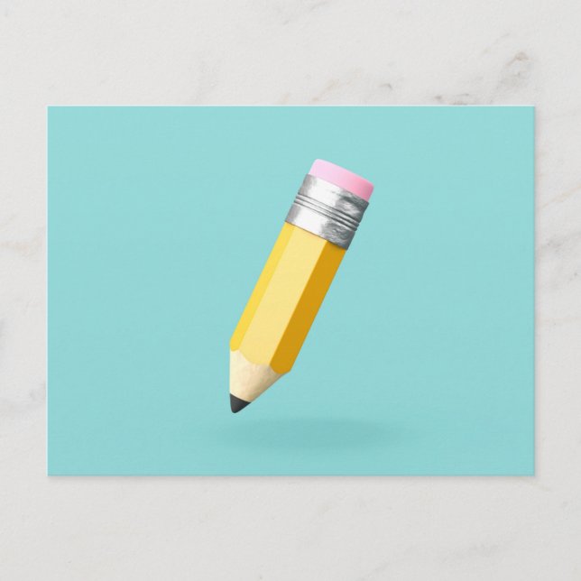 Cartão Postal Lápis pequeno 3D fofo (Frente)