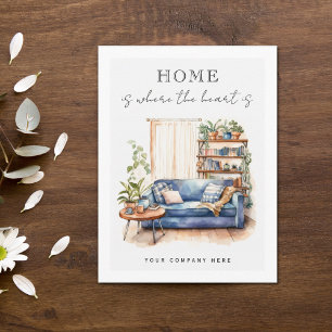 Cartão Postal Lar é Onde Está o Coração Imobiliária Agrícola