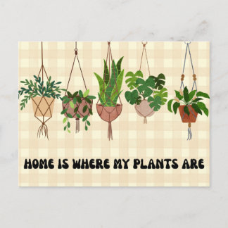 Cartão Postal Lar é Onde Estão Minhas Plantas