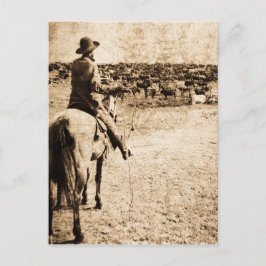 Cartão Postal Lar no Range Vintage Lone Cowboy Rancher