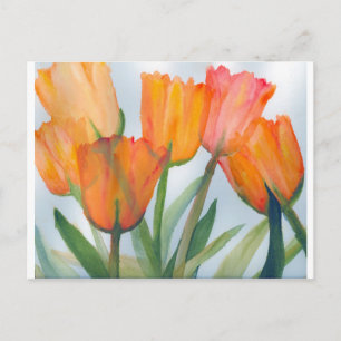 Cartão Postal Laranja Citrus Tulips