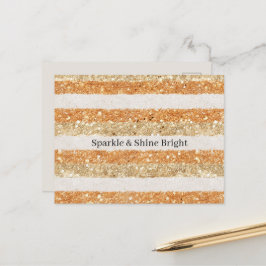 Cartão Postal Laranja Dourada Brilho Creme Listras Brilho & Bril