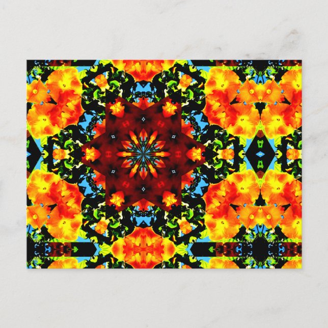 Cartão Postal Laranja Floral (Frente)