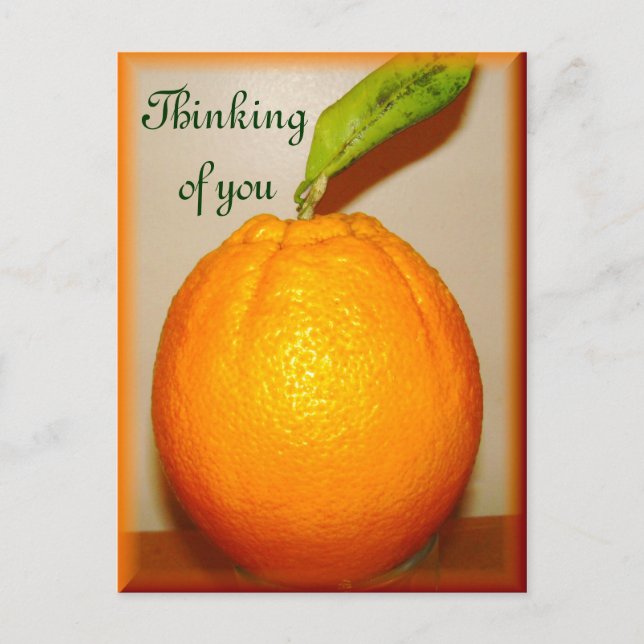 Cartão Postal Laranja Grande, Pensando em você_ (Frente)