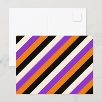 Cartão Postal Laranja Roxo Preto Listra de Halloween