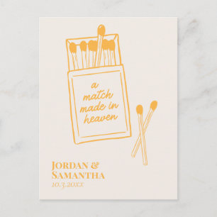 Cartão Postal Laranja Sunshine Casamento Feito no Céu Salve a Da