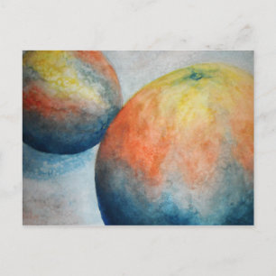 Cartão Postal laranjas aquarela