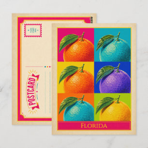 Cartão Postal Laranjas de cartão-postal da Flórida Arte pop vint