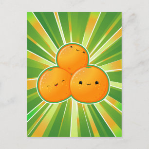 Cartão Postal Laranjas de Kawaii