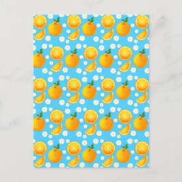 Cartão Postal Laranjas e Flores Brancas