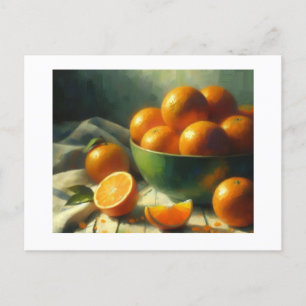 Cartão Postal Laranjas no Green Bowl Ainda LIfe,