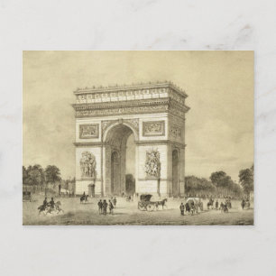 Cartão Postal L'Arc de Triomphe, Paris, gravada por Auguste Bry