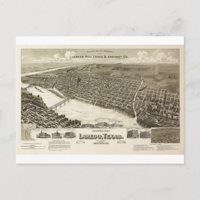 Cartão Postal Laredo Texas em 1890 (Frente)