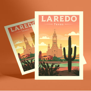 Cartão Postal Laredo Texas Vintage