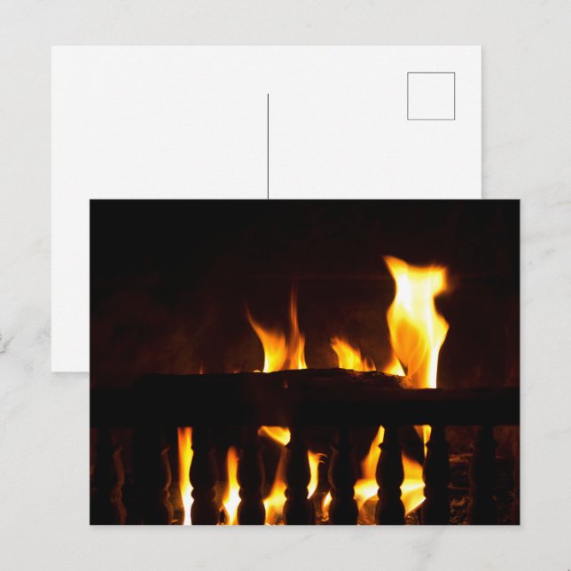 Cartão Postal Lareira em casa (Frente/Verso)