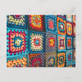 Cartão Postal Large Crochet Blanket Made From Individual Granny 