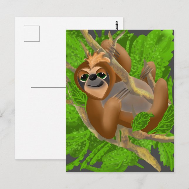 Cartão Postal Largura Do bobo Relaxando Em Uma Árvore (Frente/Verso)