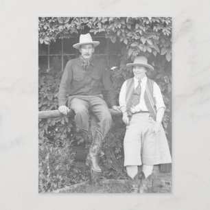 Cartão Postal Larry Larom and a women posing.