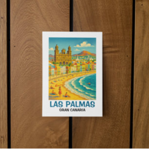Cartão Postal Las Palmas Gran Canaria vintage Praia de Las Cante