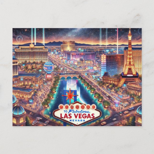 Cartão Postal Las Vegas à noite (Frente)