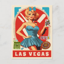 Las Vegas, mulher com cartões, Viagem