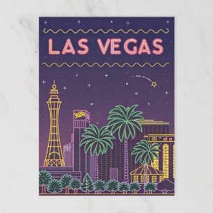 Cartão Postal Las Vegas: Neon Cityscape à Noite